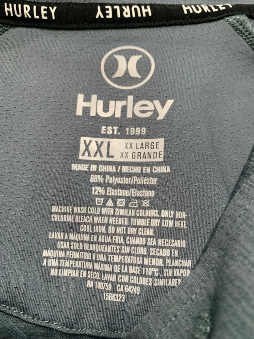 Set/2 Hurley Men’s Polo Shirts, Charcoal, Sky Blue, Ultra Soft Performance Polo - Picture 4 of 7